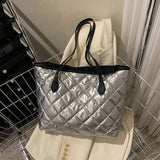 Winter Space Shoulder Bag Nylon Cotton Casual Tote Bags For Women