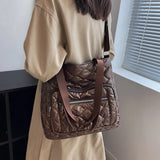 Winter Women Handbag Purse Space Padded Cotton Crossbody Bags