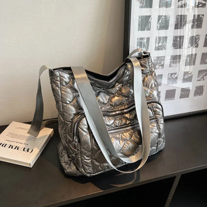 Winter Women Handbag Purse Space Padded Cotton Crossbody Bags