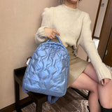 Winter Women Space Pad Tote Backpack Large School Packbag