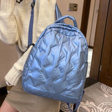 Winter Women Space Pad Tote Backpack Large School Packbag