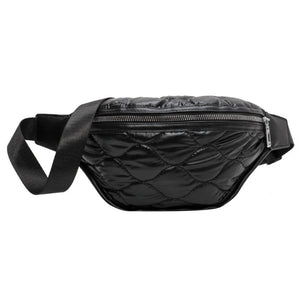 Winter Women Waist Bag Soft Down Cotton Fanny Pack Casual Waist Belt Bag