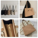 Winter Women's Plush Shoulder Bag High PU Leather Ladies Handbag