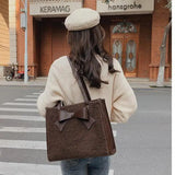 Winter Women's Plush Shoulder Bag High PU Leather Ladies Handbag