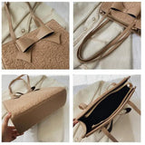Winter Women's Plush Shoulder Bag High PU Leather Ladies Handbag