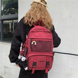 Waterproof Nylon Teenage Girls School Backpack