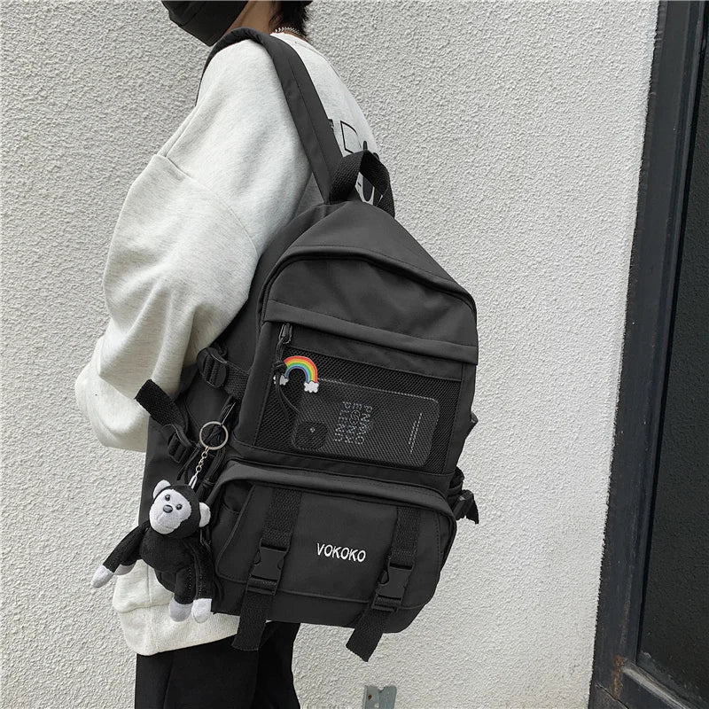 Waterproof Nylon Teenage Girls School Backpack