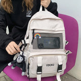 Waterproof Nylon Teenage Girls School Backpack