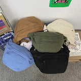 Large Capacity Canvas Waist Bag Unisex Fanny Pack Street Chest Bag