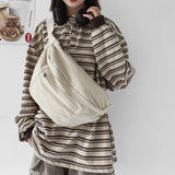 Large Capacity Canvas Waist Bag Unisex Fanny Pack Street Chest Bag