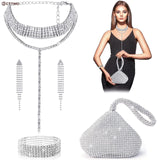 Crystal Lady Wallet Wedding Purse Party Clutch Silver Handbag