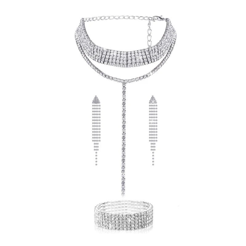 Crystal Lady Wallet Wedding Purse Party Clutch Silver Handbag