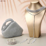 Crystal Lady Wallet Wedding Purse Party Clutch Silver Handbag