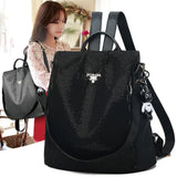 Women Backpack Anti-theft Waterproof Sequins Travel Rucksack