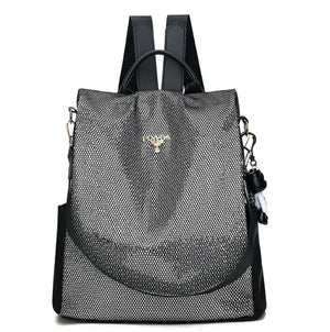 Women Backpack Anti-theft Waterproof Sequins Travel Rucksack