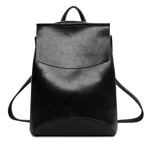 High Youth Leather Backpacks for Teenage Girls School Shoulder Bag