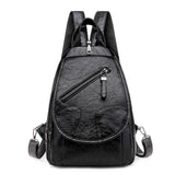 Women Leather Backpack High Shoulder Bag Girls School Travel Mochila