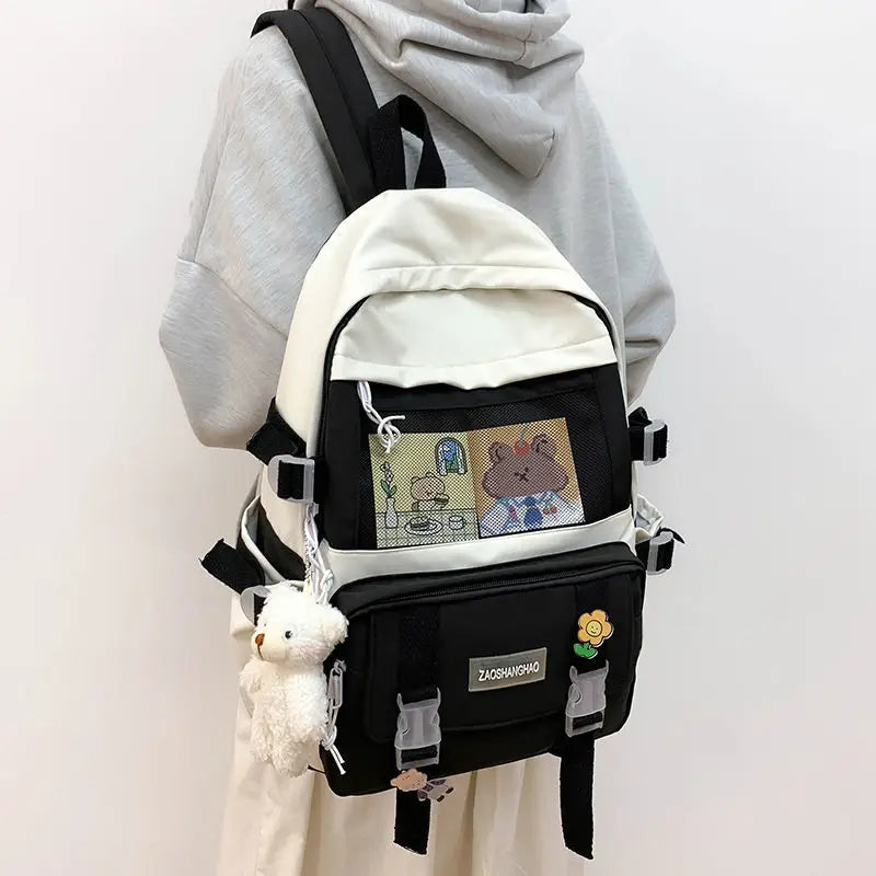 Mesh Female Student College Schoolbag Teenager Girls Laptop Backpacks