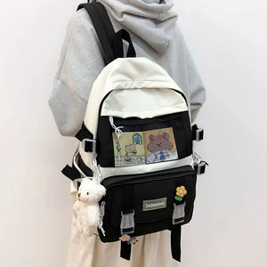 Mesh Female Student College Schoolbag Teenager Girls Laptop Backpacks