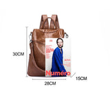 Women Backpack PU Leather Daypack Backpacks Female Casual Vintage Shoulder Bags