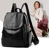 Soft Leather Women's Backpack Shoulder Bag Travel Multi-Purpose