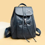 Women Backpack Soft Pu Leather Student Backpack Leisure Ladies Shoulder Bags