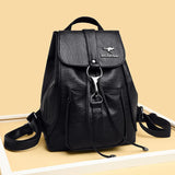 Women Backpack Soft Pu Leather Student Backpack Leisure Ladies Shoulder Bags