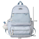 Large Capacity Women Backpack Multi-pocket Solid Teen School Book Bag