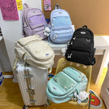 Large Capacity Women Backpack Multi-pocket Solid Teen School Book Bag