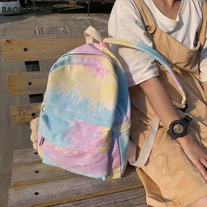 Tie Dye Women Backpack School Bag Teenage Girl Travel Bag