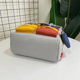 Women Backpack Contrast Colors Nylon Travel Schoolgirl Schoolbag