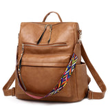 Women Waterproof Leather Backpack Large Capacity Laptop Bag