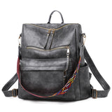 Women Waterproof Leather Backpack Large Capacity Laptop Bag