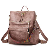 Women Waterproof Leather Backpack Large Capacity Laptop Bag