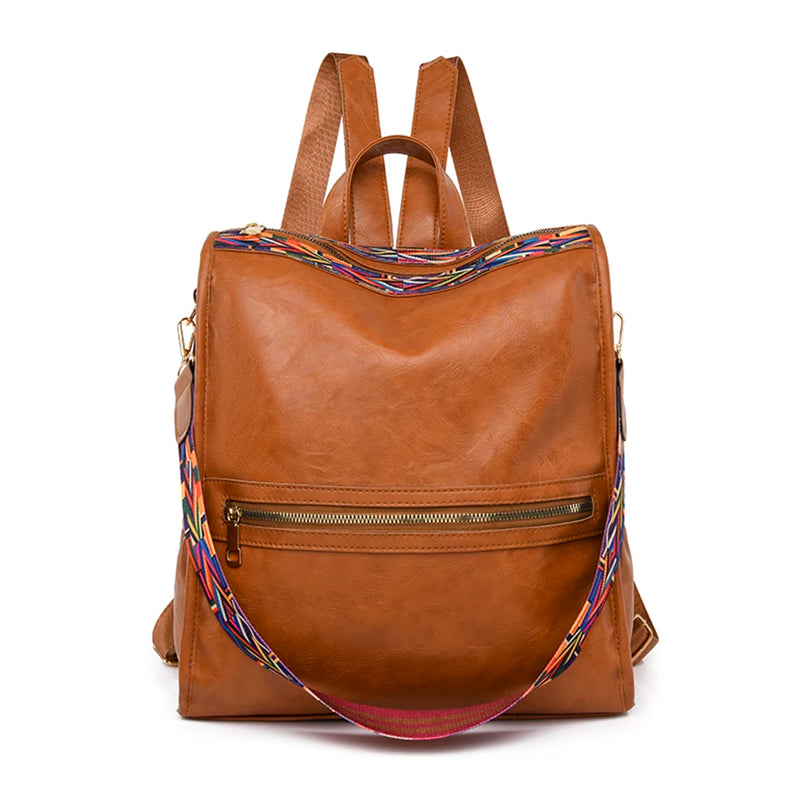 Women Leather Backpack School Bags Ladies Bagpack Large Capacity