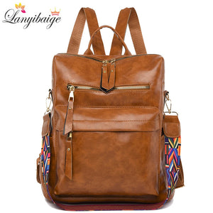 Women Backpacks High Leather Backpack School Bags Ladies Bagpack