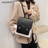 Women Backpacks High Leather Travel Backpack Small School Bags for Girls