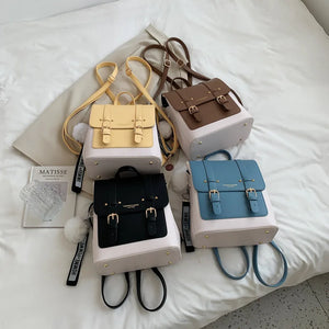 Women Leather Travel Backpack Small School Bags for Teenage Girls