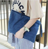 Women Denim Canvas Clutch Handbag Lady Casual Bolsa Summer Spring