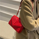Women Small Square Bag Chain Messenger Clutch Side Purse