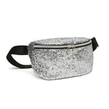 Women Glitter Belt Waist Bag - Zipper Travel Fanny Pack