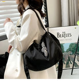 Women Canvas Messenger Bag Large Capacity Shoulder Bag Casual Zipper