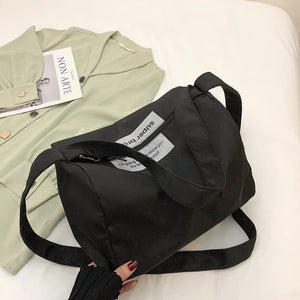 Women Canvas Messenger Bag Large Capacity Shoulder Bag Casual Zipper