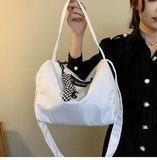 Women Canvas Messenger Bag Large Capacity Shoulder Bag Casual Zipper