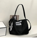 Women Canvas Messenger Bag Large Capacity Shoulder Bag Casual Zipper