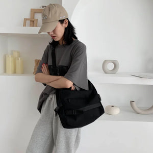 Womens Canvas Messenger Bag Cross Body Eco Handbag