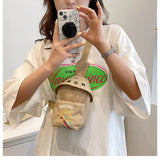 Women Canvas Shoulder Bags Printing Chest Crossbody Bags Casual Travel Retro Bag
