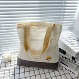 Women Canvas Shoulder Bag Eco Handbag Large Capacity Zipper Tote Soft Messenger