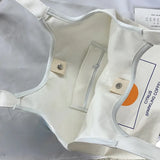 Women Canvas Vest Shoulder Bag Big Capacity Cloth Shopping Bags Bubble Girls Ins