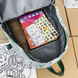 Women Cartoon Print School Bag Girl Travel Large Book Backpack